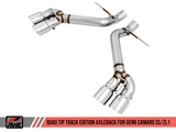 AWE Tuning 16-19 Chevrolet Camaro SS Axle-back Exhaust - Track Edition (Quad Chrome Silver Tips)